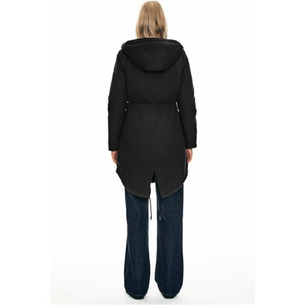 Women's Thicken Fleece Lined Parka Winter Coat Hooded Jacket with Pockets - Picture 2 of 7